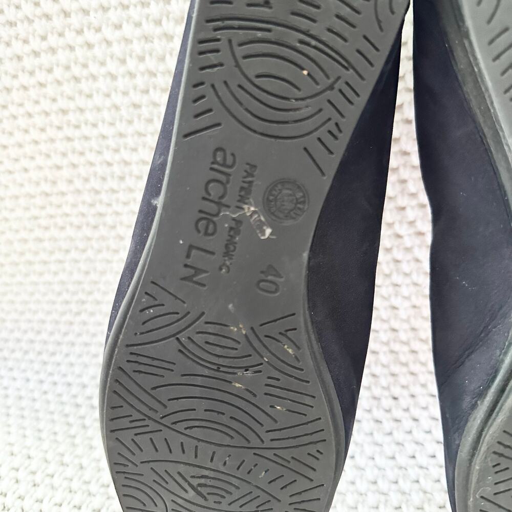 Arche LN Navy Blue Ninolo Nubuck Leather Slip On Comfort Loafer Flats Shoes 40 - Picture 2 of 11